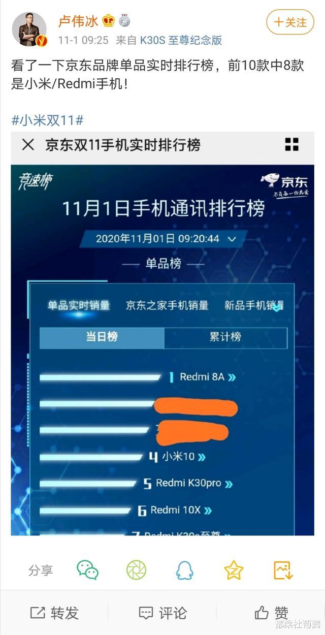 小米科技|小米销量既然这么好了，双十一小米与redmi为何还要合一起算销量