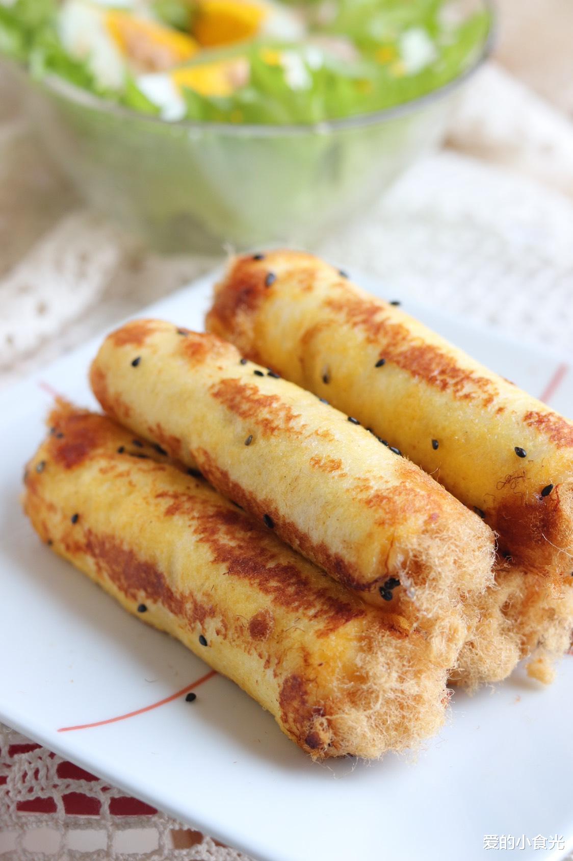 [肉松]孩子早餐最爱吃这卷，10分钟做好，香软拉丝味道棒，快手早餐首选