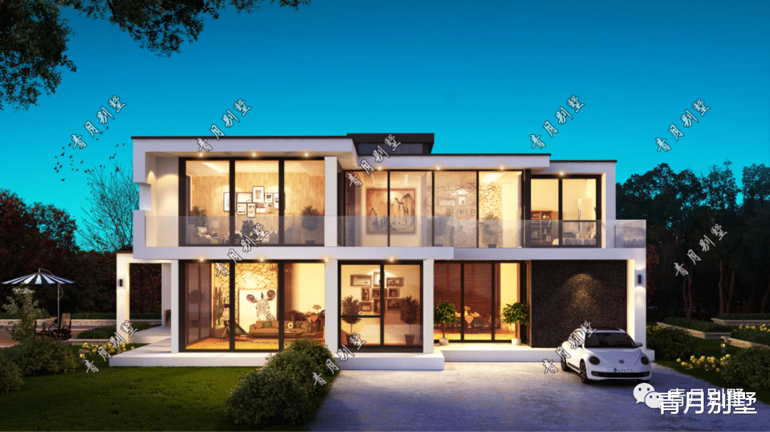 「」16.2×11.7米二层现代小别墅,敞亮通透,时尚生活享受