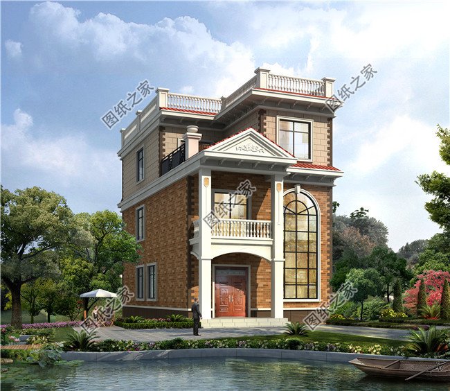 |南方三层平顶楼房图，现代流行款式，一座房子住三代