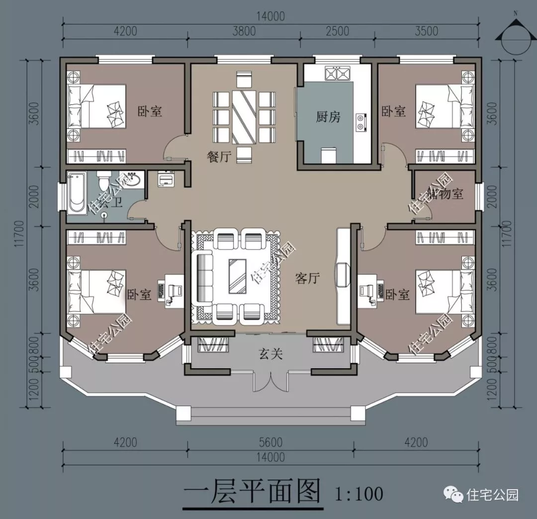 『』精选图库丨30套农村一层户型图，养老最佳选择