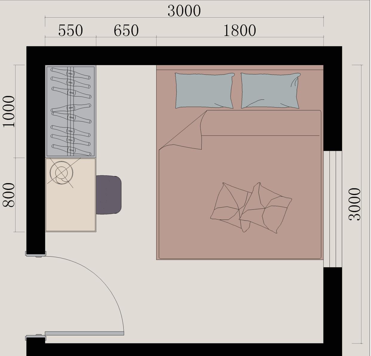 甲醛|3m×3m的卧室中，床、衣柜、书桌、书柜怎么布置才合理？干货收藏！