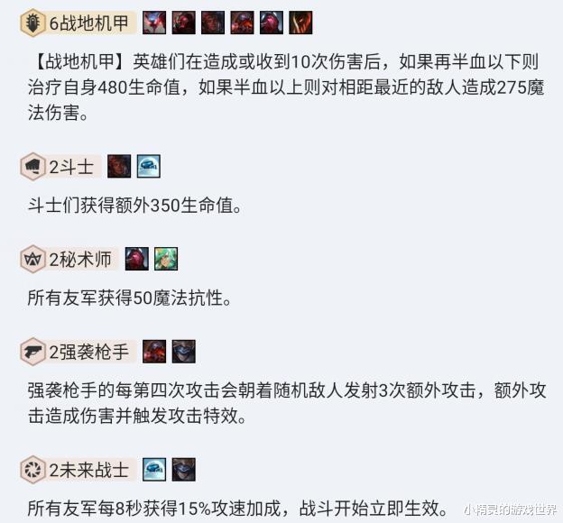 「战地」云顶之弈10.13:战地机甲加强,赌大嘴再次回归,6人口成型!
