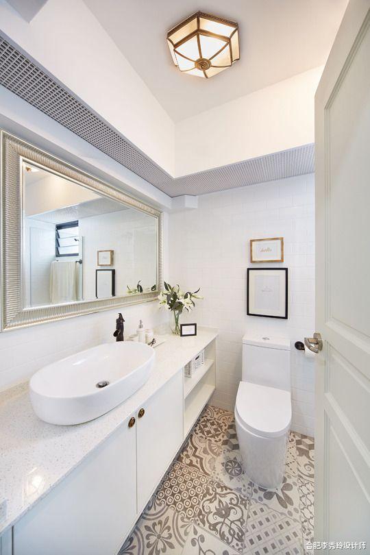 『』还能这样隐藏管道！穿孔板做卫生间局部吊顶，比传统设计效果好