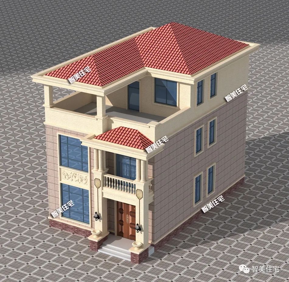 宅基地|宽8米多的简欧风格别墅，室内通风性好，小宅基地上建正合适