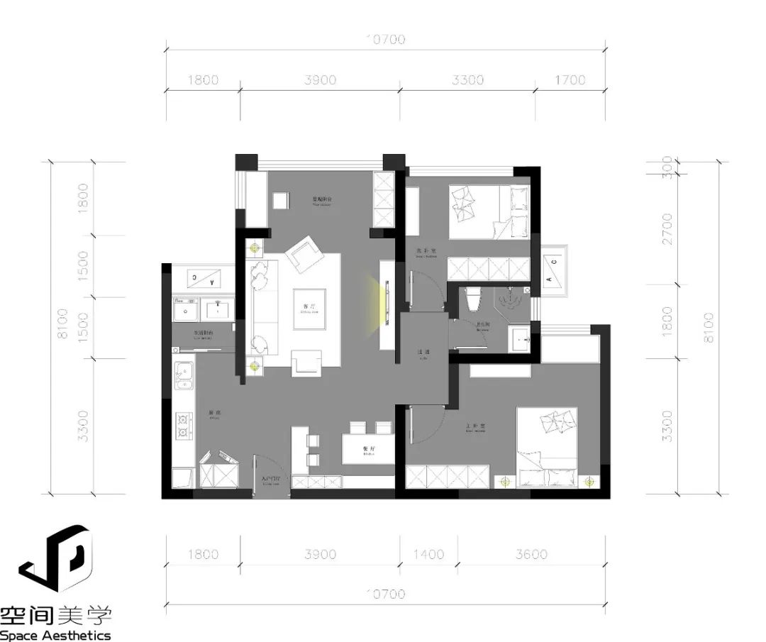 ##70平简约小户型，木质与轻奢元素，恬静舒适的空间，住出惬意感