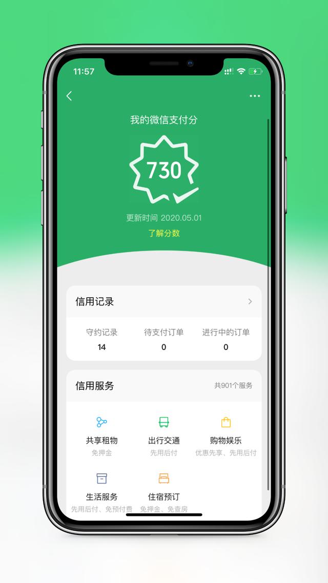 微信支付分▲微信支付分升级，你多少分？