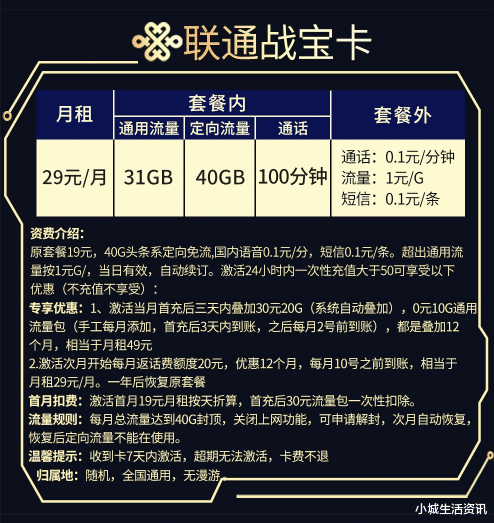 「」联通推出新套餐,29元100分通话+71G流量,网友:还是联通最老实