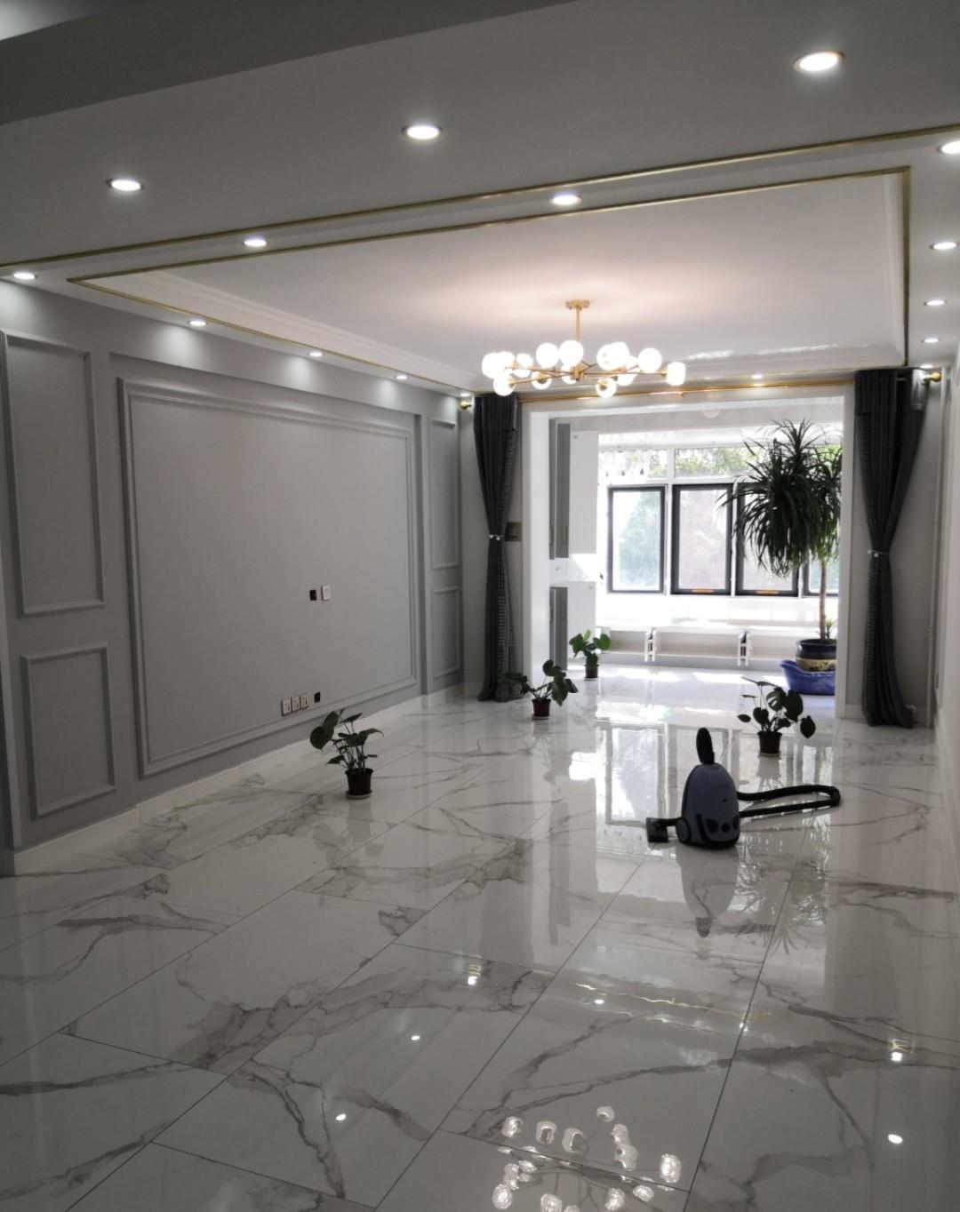 |140平新房，历时四个月完工，全屋铺贴瓷砖，还没家具就很漂亮！