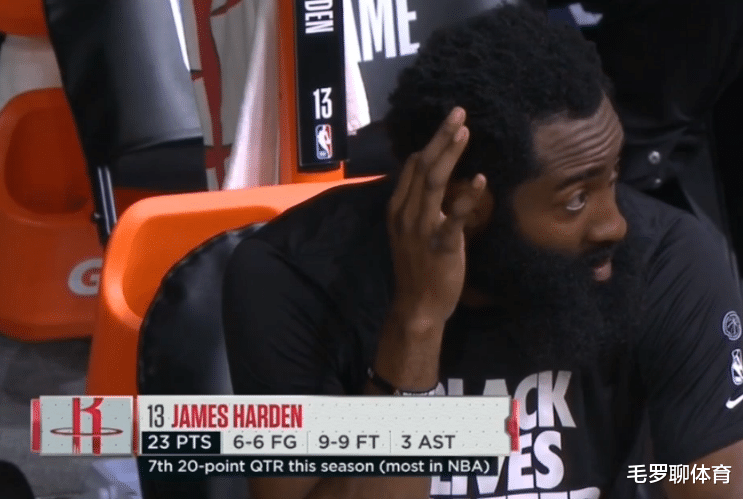 詹姆斯·哈登|哈登太强了，百发百中狂轰23+3，差点扭伤坚决不歇，后撤步回来了