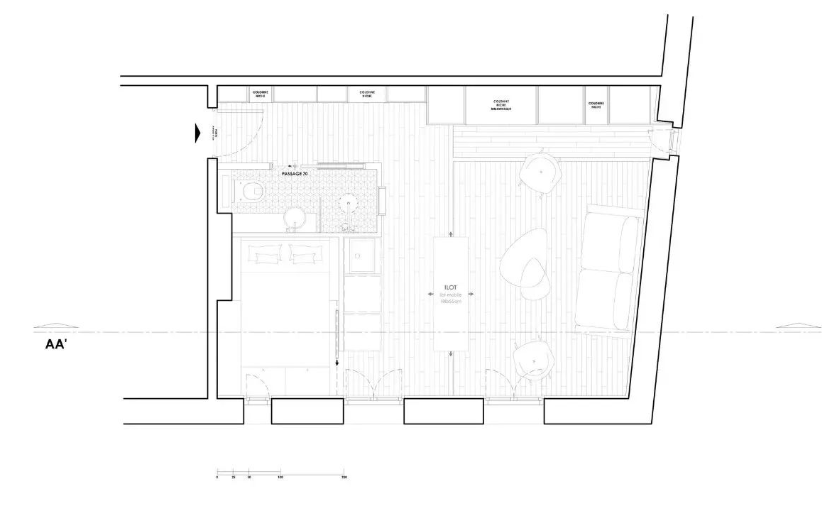 「」30平小宅，一分为二，储物全都上墙，客厅大，卧房也宽敞！