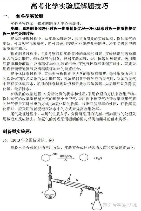 【高中化学】高中化学:高考实验题专项练习,吃透这份资料,轻松提升20分!