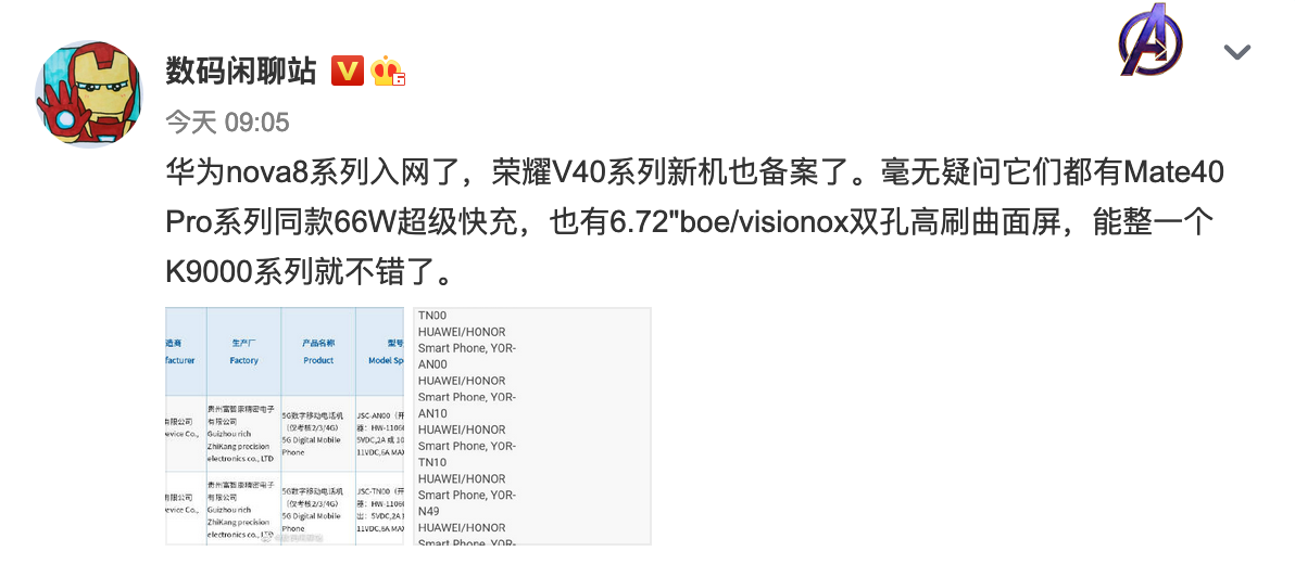 |华为Mate40系列供应商及价格曝光；Redmi K30S至尊纪念版发布