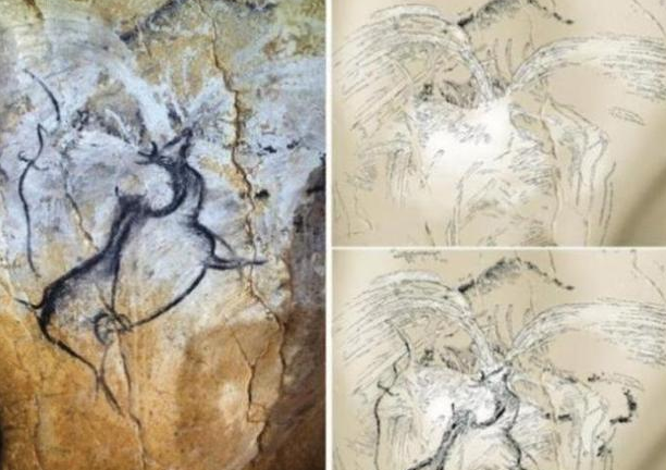 『科学家』科学家在古代洞穴中发现壁画，洞里壁画记录火山的图案