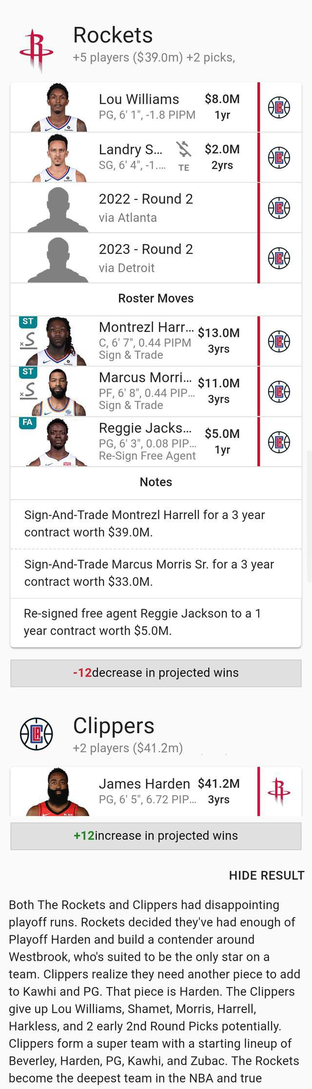 快船队|7换1！火箭快船运作大交易？这笔交易方案太疯狂，NBA真要变天？