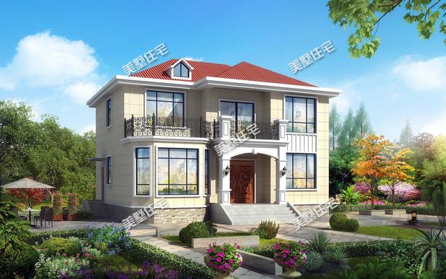 二层别墅这样建，7间卧室带大露台，实用造价低，收藏图纸不后悔