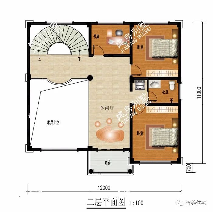 |带挑空客厅与旋转楼梯的别墅，欧式范儿十足，这样建房赚足回头率