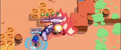 |荒野乱斗实用英雄技巧！雪莉无间隔三连，比比秒输出两段大招伤害