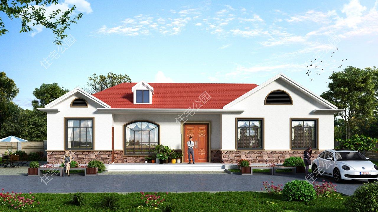 |15米宽10米深，两侧不能开窗的一层农村自建房如何设计？