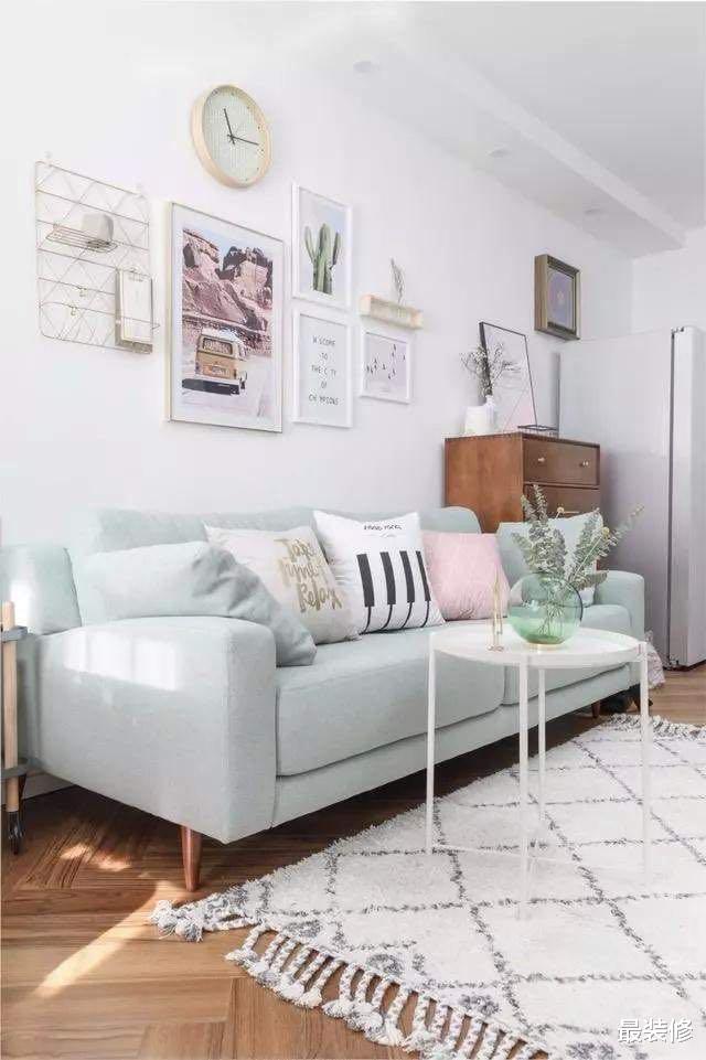 「电视背景墙」50平清新北欧风小户型装修，15万轻松搞定，忍不住想晒晒！