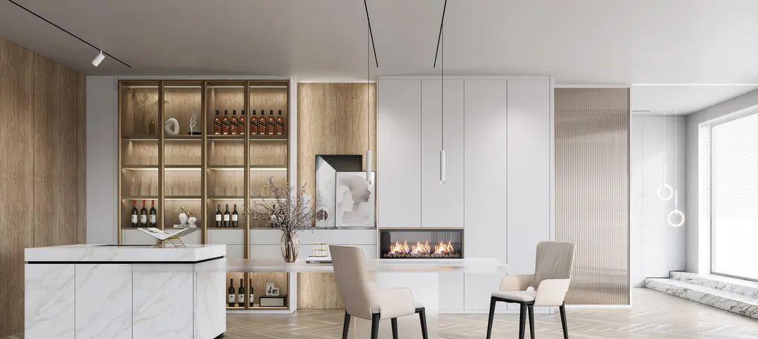 |餐边柜怎么装更实用？整墙式轻奢风的做法太赞了！