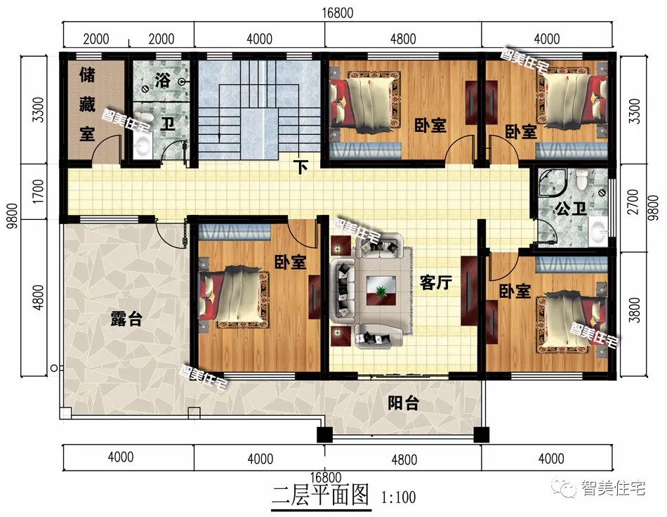 ▲带附房设计的两栋别墅，宅基地大就是好，建房跟着想法走