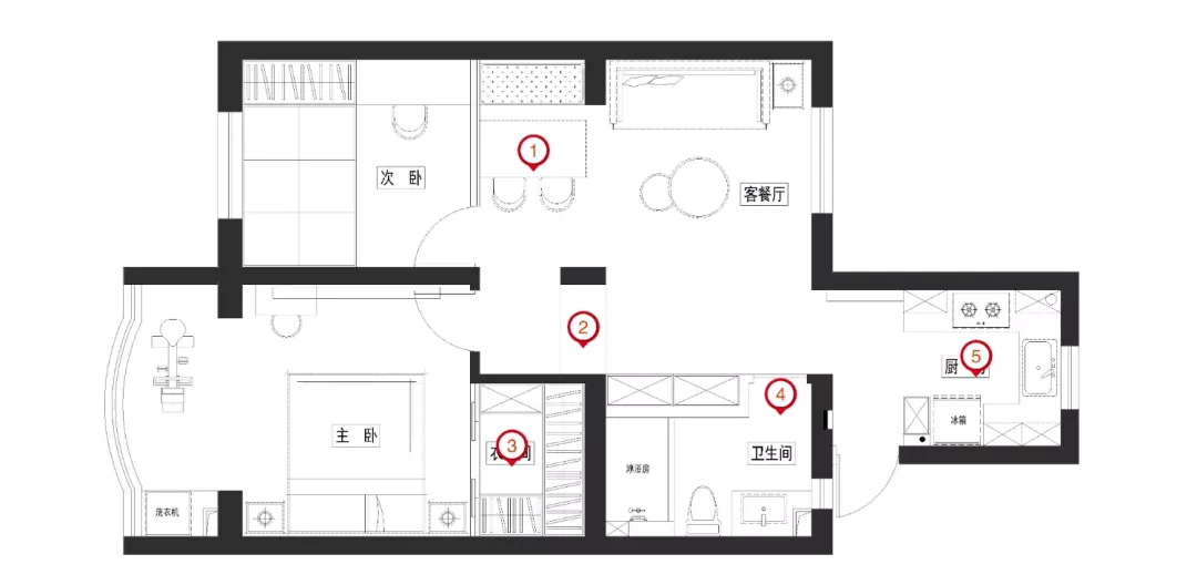 榻榻米|60㎡日式+北欧2室1厅，榻榻米和书房简直绝配！