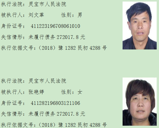 失信被执行人@注意这些人！他们是失信被执行人！