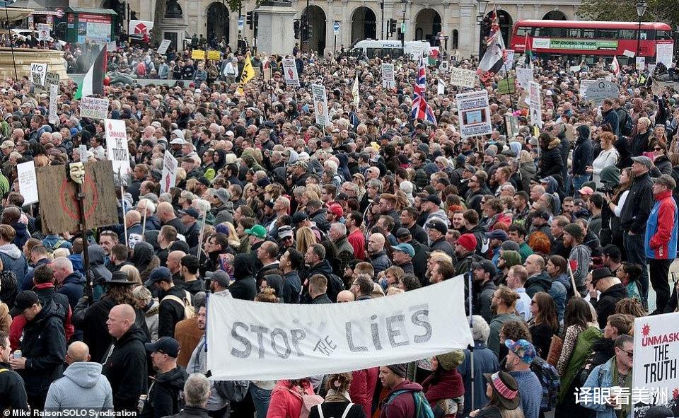 英國新增逾6800例確診，倫敦爆發反封鎖抗議，1.5萬人市中心集結-圖4
