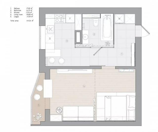 「」38平小户型，厨卫空间这样装，室内光线通透感更强，完美解决弊端