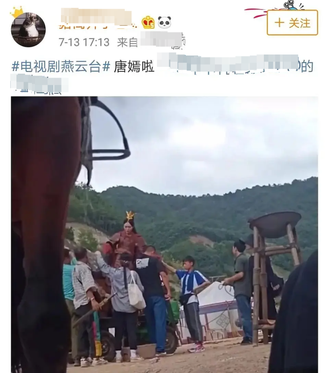 唐嫣|唐嫣新戏抠图?骑马戏疑只把头P了上去,头和身子分离违和感十足