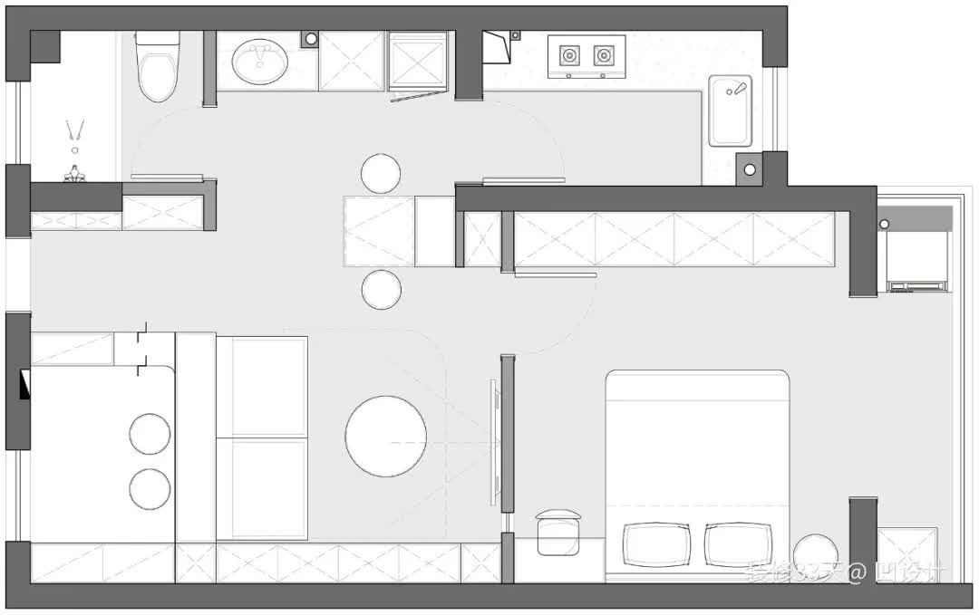 |装修设计：小户型的设计小心思，实用面积56平，总造价20万
