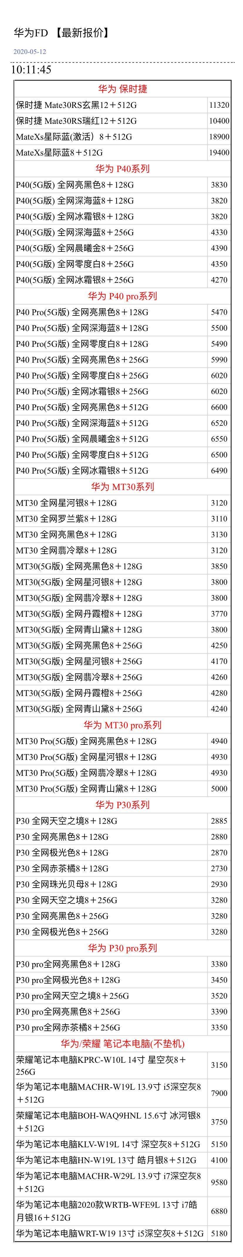 「」5月12日手机批发价，看你手机买贵没有