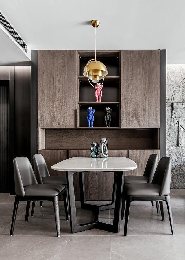 【】150㎡极简轻奢装修案例,木饰面搭配石材,满满的高级感