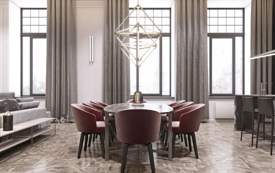 []「木禾堂」200㎡精致轻奢住宅，一抹低调红很高级！