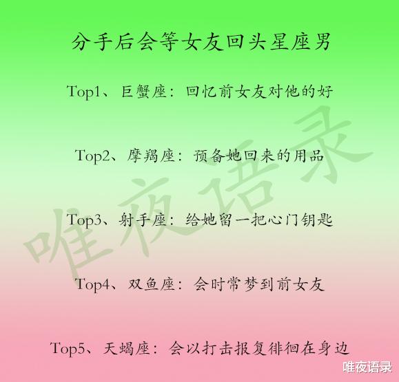 「星座男」分手后会等女友回头星座男，12星座会跟第几任恋人结婚，这些星座心态特别容易崩