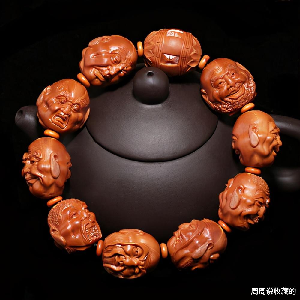 雕刻|文玩橄榄核雕18罗汉的派别,殷根福是当代核雕的奠基人
