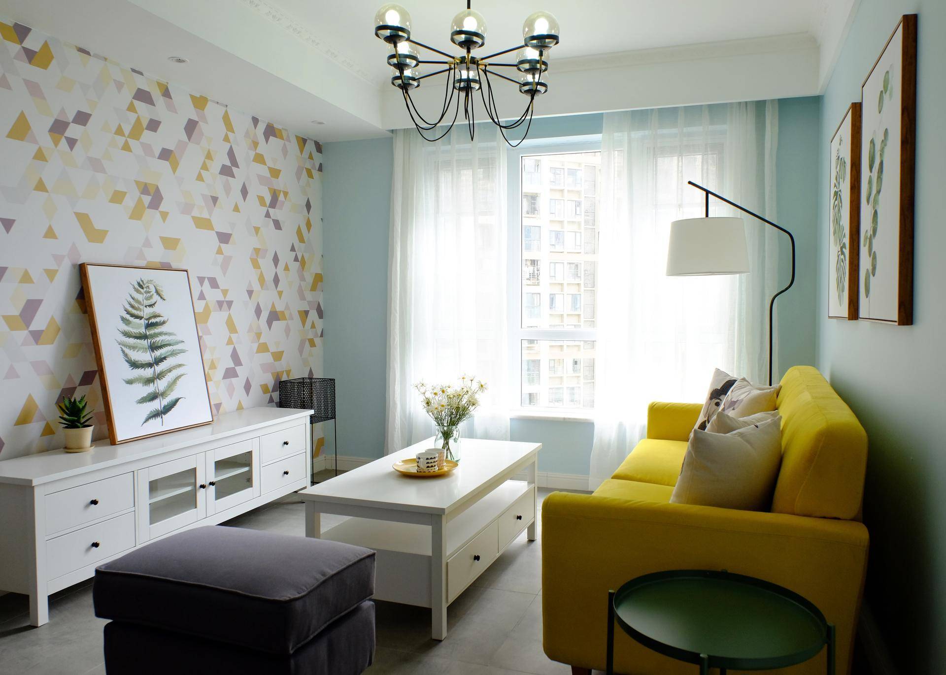 【】68㎡紧凑小户型，装成温馨北欧风，绿植点缀太巧妙