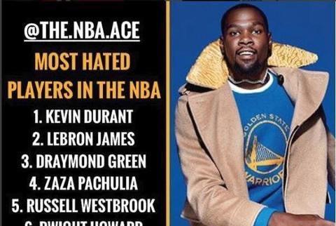 美国队|美国媒体给出NBA最讨厌十大球员,每个都是全明星,除了他