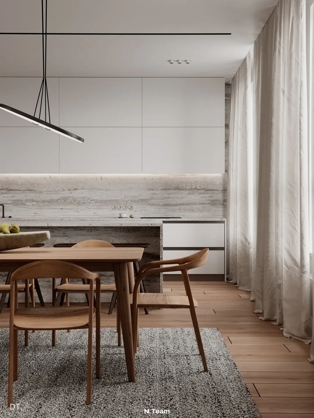 设计师|120m2 日式原木四口之家