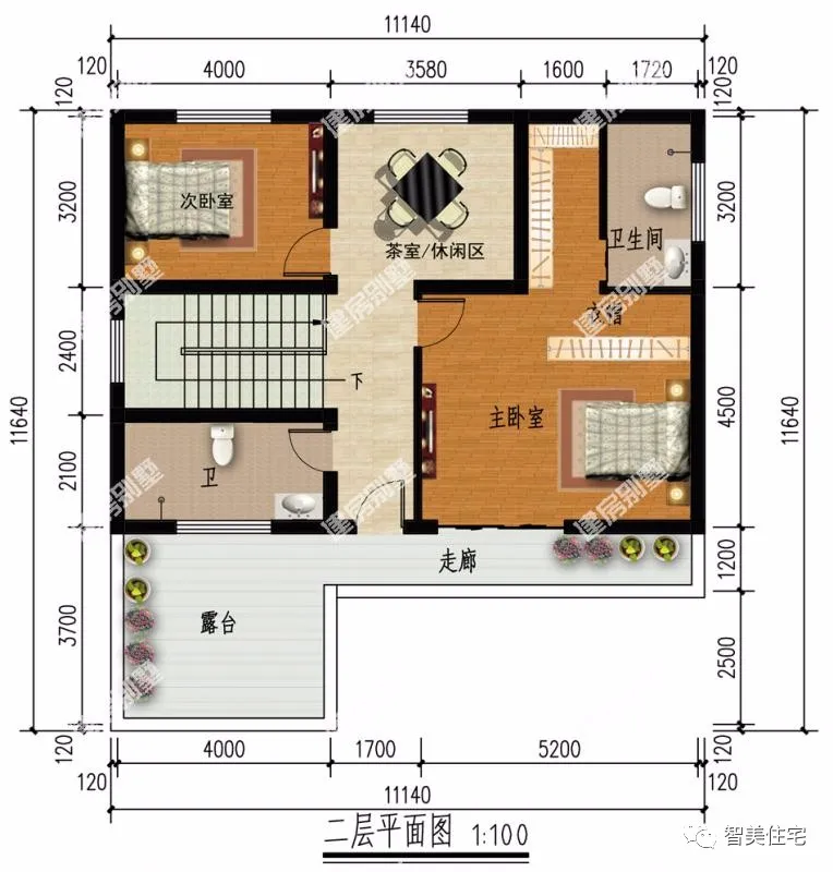 「」带庭院设计的两栋别墅，中西式风格，都带传统土灶