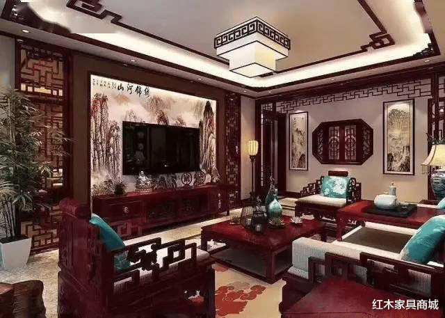 ▲全红木装修的别墅，如果不觉得壕，看看这一家！