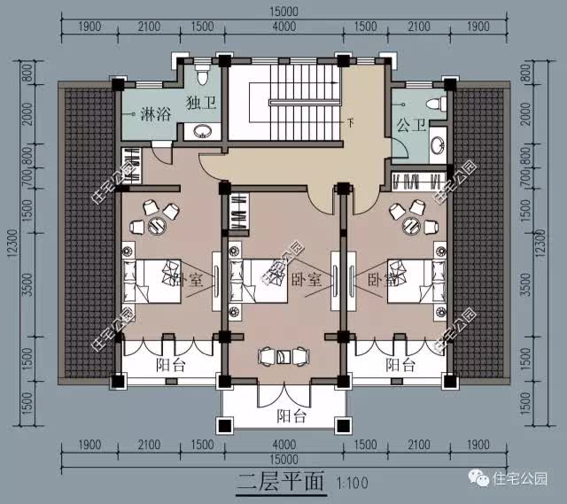 |30套经典农村法式风格户型图，带效果平面展示