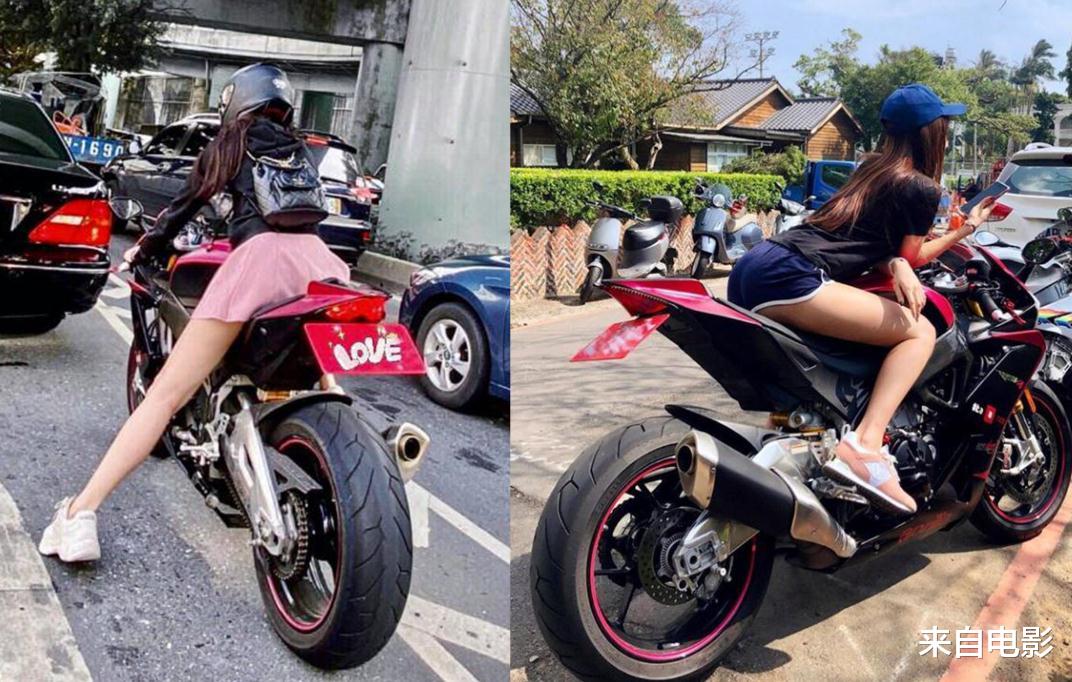 网红机车女神走红,比张天爱,迪丽热巴的重机车风还撩人