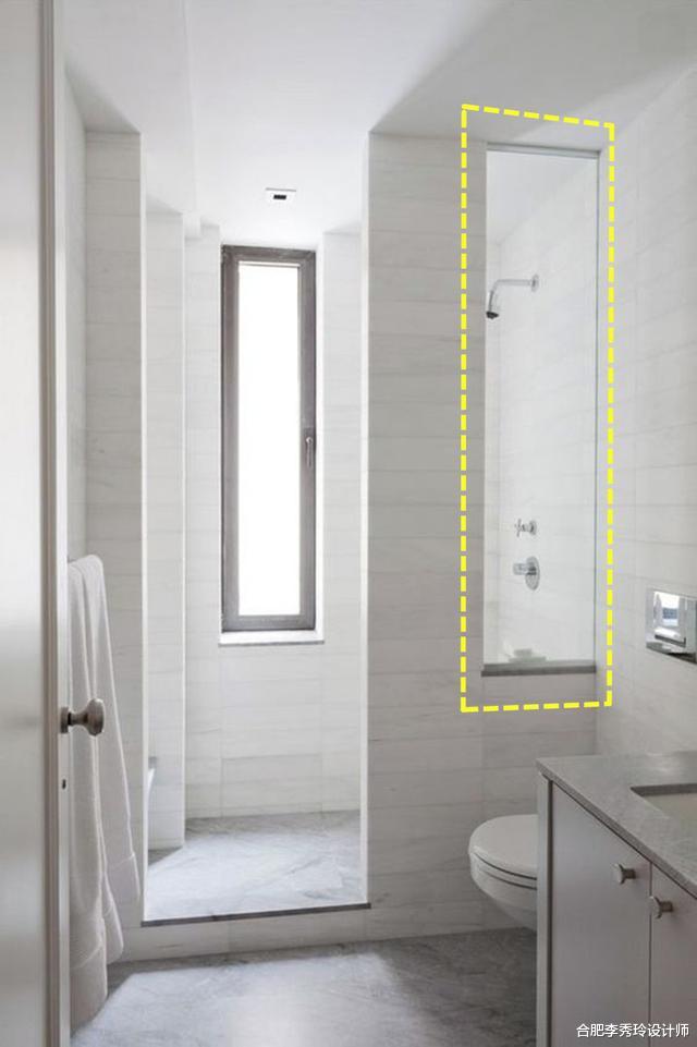 |干湿分离光砌墙不行，我嵌入一扇小玻璃借光，亮堂不少效果满意