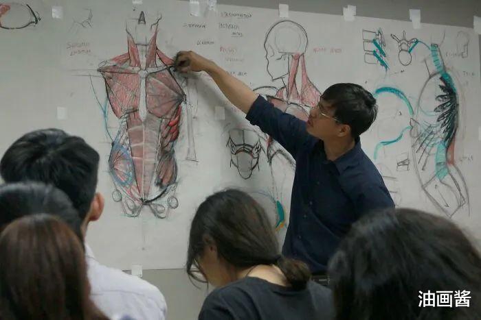 解剖学|泰国一解剖学?老师火了,把真人搬上讲台,黑板画引发网友赞叹