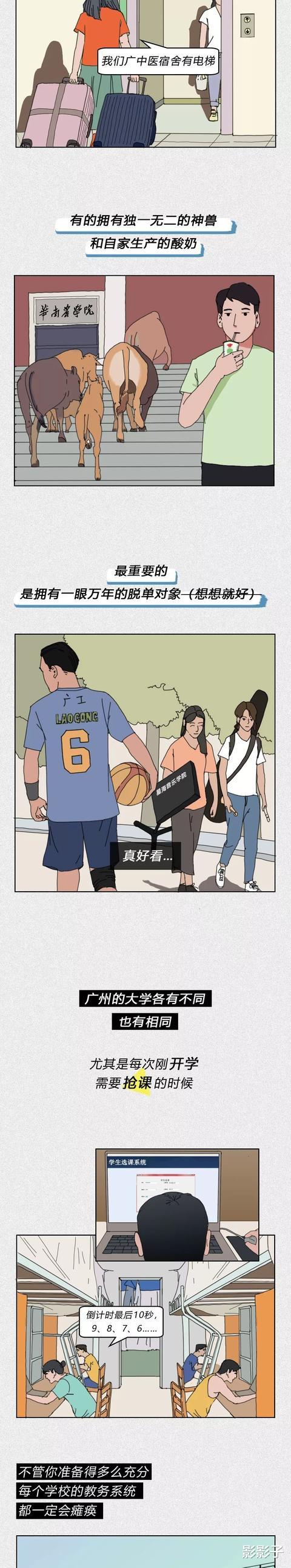 广州市:在广州大学生的真实生活。(漫画)
