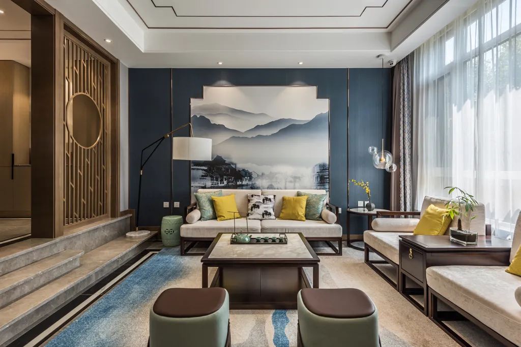 『』现代优雅的别墅，装成新中式风格，静谧舒适、雅致禅意的生活