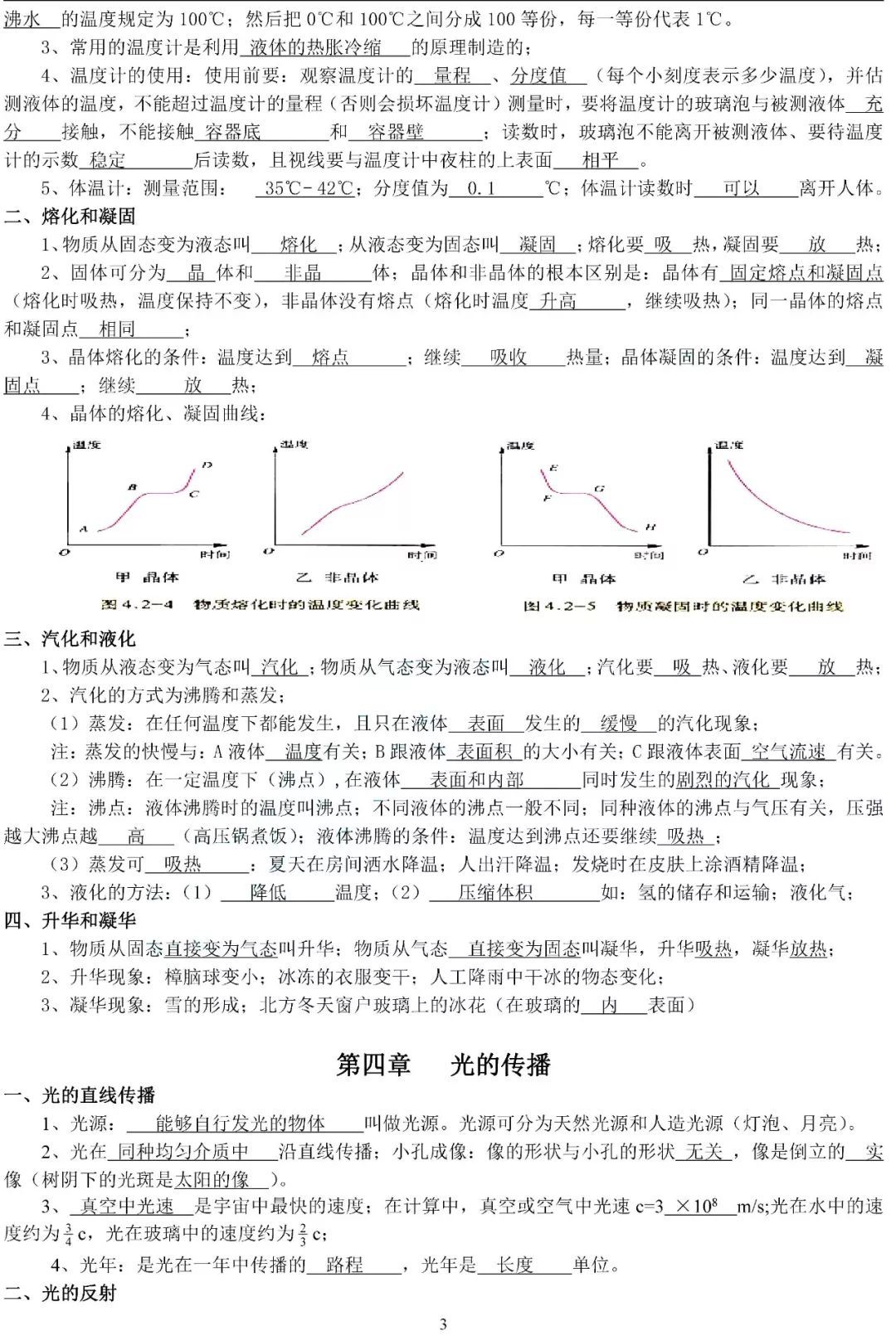 物理|人教版初中物理,知识点大全,为孩子打印一份!