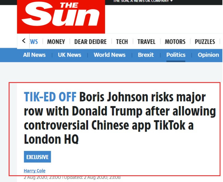 字节跳动|英国媒体爆料，英国政府同意字节跳动把总部设到伦敦！不仅跪了还要逃…